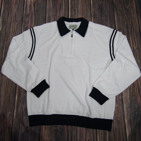 Bogey Boys Other - Bogey Boys NEW Mens Large White Quarter Zip Terry Out Jacket Golf Macklemore